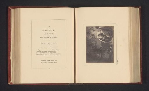 Photographic reproduction of an engraving after a painting by Robert Smirke, depicting a scene from As You Like It by William Shakespeare