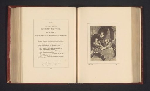 Photographic reproduction of a print after a painting by Richard Westall, depicting a scene from Henry IV by William Shakespeare