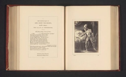 Photographic reproduction of a print after a painting by Josiah Boydell, depicting a scene from Henry IV by William Shakespeare