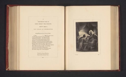Photographic reproduction of a print after a painting by Josiah Boydell, depicting a scene from Henry IV by William Shakespeare