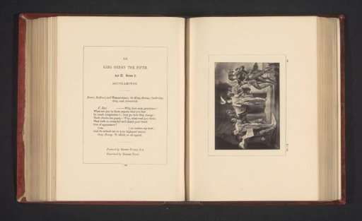 Photographic reproduction of a print after a painting by Johann Heinrich Füssli, depicting a scene from Henry V by William Shakespeare