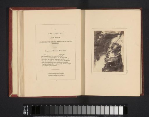 Photographic reproduction of a print after a painting by George Romney, depicting a scene from The Tempest by William Shakespeare