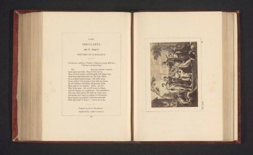 Photographic reproduction of a print after a painting by Gavin Hamilton, depicting a scene from Coriolanus by William Shakespeare