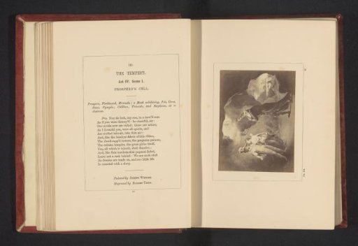 Photographic reproduction of a print after a painting by Joseph Wright, depicting a scene from The Tempest by William Shakespeare