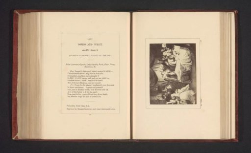 Photographic reproduction of a print after a painting by John Opie, depicting a scene from Romeo and Juliet by William Shakespeare