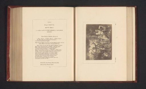 Photographic reproduction of a print after a painting by Joshua Reynolds, depicting a scene from Macbeth by William Shakespeare