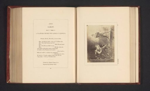 Photographic reproduction of a print after a painting by Johann Heinrich Füssli, depicting a scene from Hamlet by William Shakespeare