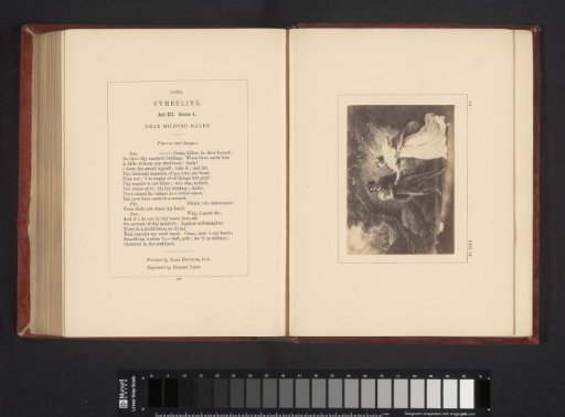 Photographic reproduction of a print after a painting by John Hoppner, depicting a scene from Cymbeline by William Shakespeare