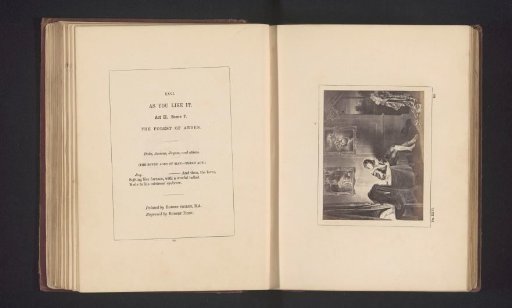 Photographic reproduction of a print after a painting by Robert Smirke, depicting a scene from As You Like It by William Shakespeare