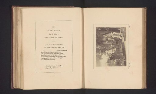 Photographic reproduction of a print after a painting by Robert Smirke, depicting a scene from As You Like It by William Shakespeare