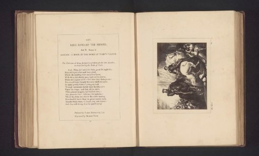 Photographic reproduction of a print after a painting by James Northcote, depicting a scene from Richard II by William Shakespeare