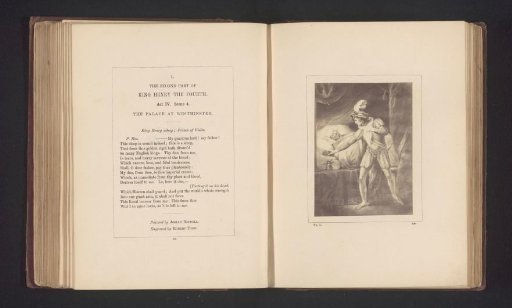 Photographic reproduction of a print after a painting by Josiah Boydell, depicting a scene from Henry IV by William Shakespeare