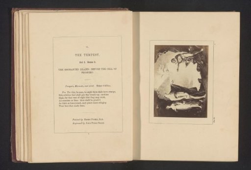 Photographic reproduction of a print after a painting by Johann Heinrich Füssli, depicting a scene from The Tempest by William Shakespeare