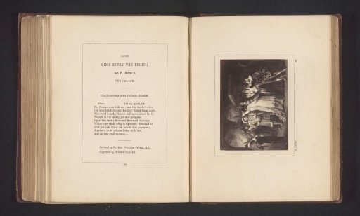 Photographic reproduction of a print after a painting by Matthew William Peters, depicting a scene from Henry VIII by William Shakespeare
