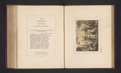 Photographic reproduction of a print after a painting by Gavin Hamilton, representing a scene from Coriolanus by William Shakespeare