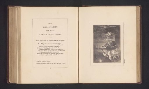 Photographic reproduction of a print after a painting by William Miller, representing a scene from Romeo and Juliet by William Shakespeare