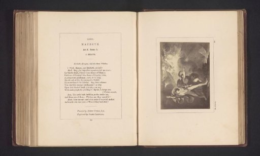 Photographic reproduction of a print after a painting by Johann Heinrich Füssli, representing a scene from Macbeth by William Shakespeare