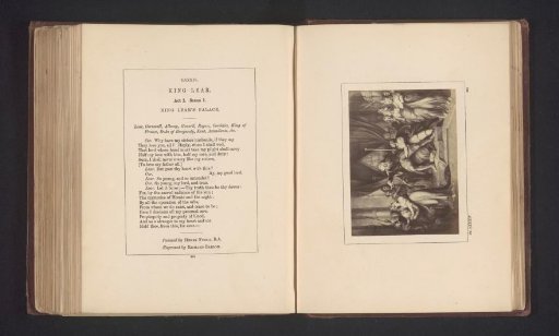 Photographic reproduction of a print after a painting by Johann Heinrich Füssli, representing a scene from King Lear by William Shakespeare