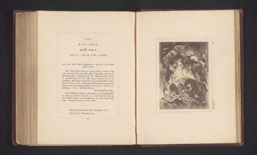 Photographic reproduction of a print after a painting by Benjamin West, representing a scene from King Lear by William Shakespeare