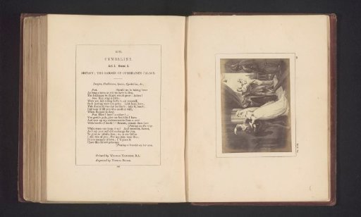 Photographic reproduction of a print after a painting by William Hamilton, depicting a scene from Cymbeline by William Shakespeare