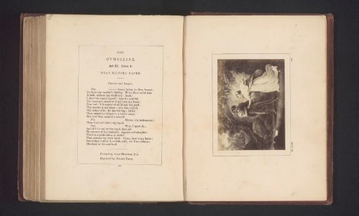 Photographic reproduction of a print after a painting by John Hoppner, depicting a scene from Cymbeline by William Shakespeare