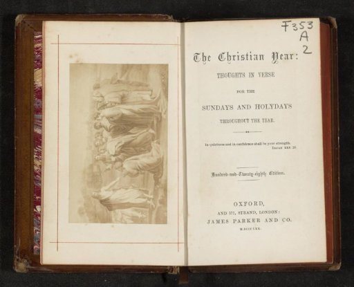 Photographic reproduction of a painting depicting Christ pointing a flock of sheep to Peter