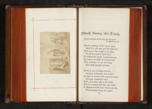 Photographic reproduction of a print depicting Christ Showing Lilies to His Followers