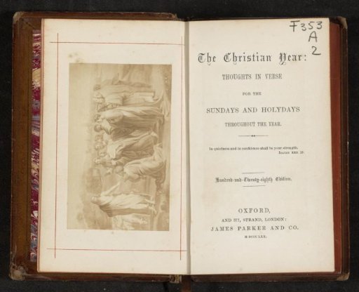 The Christian Year. Thoughts in Verse for the Sundays and Holydays Throughout the Year