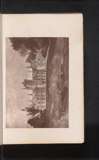 Photographic reproduction of a painting, depicting a view of Toft Hall in Cheshire
