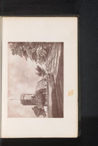 Photographic reproduction of a painting, representing a view of Saint Luke's Church at Hodnet
