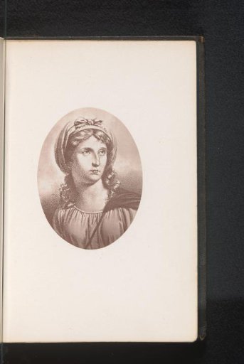 Photographic reproduction of a drawing, representing a portrait of Clotilde Tambroni