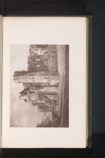 Photographic reproduction of a painting, representing a view of Herstmonceux Castle