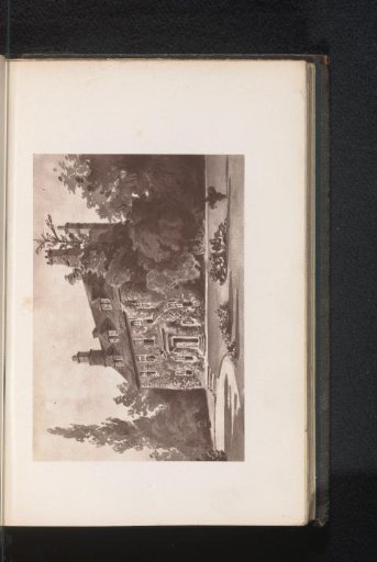 Photographic reproduction of a painting, depicting a view of West Woodhay House at West Woodhay