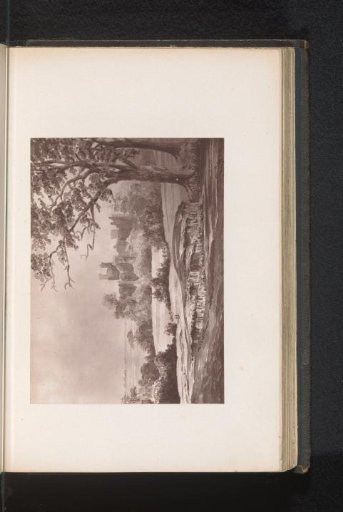 Photographic reproduction of a painting depicting a view of a deer park at Herstmonceux