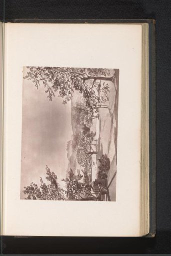 Photographic reproduction of a drawing depicting the view from Holmhurst House