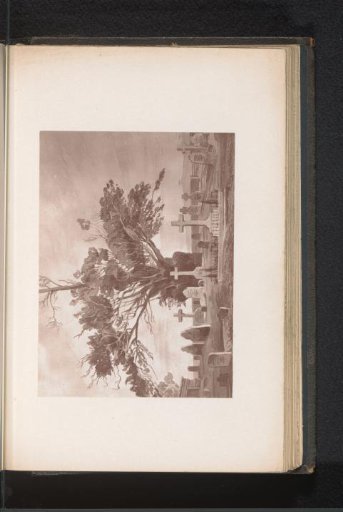 Photographic reproduction of a drawing depicting the cemetery of Herstmonceux