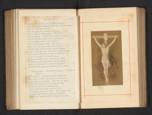 Photographic reproduction of a painting depicting Christ on the cross