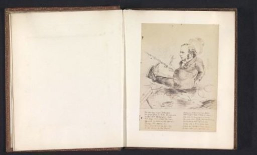Photographic reproduction of a drawing depicting Professor Mansel slipping on the ice