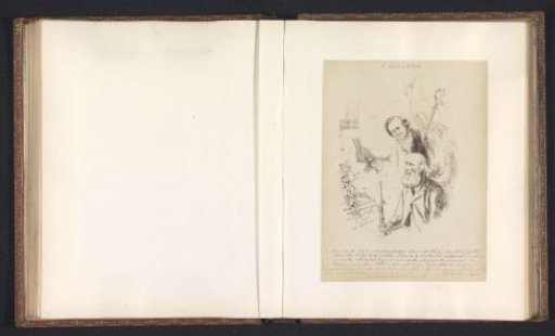 Photographic reproduction of a drawing depicting Lord S. G. Osborne making a rabbit on the wall with the shadow of his hand