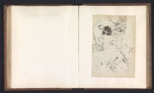 Photographic reproduction of a drawing depicting ways to coach the University of Oxford rowing races