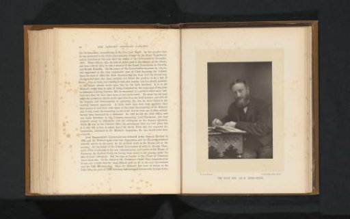 Portrait of Michael Edward Hicks Beach at a writing desk