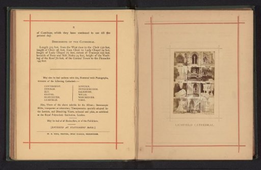 Photographic reproduction of twelve photographs of Lichfield Cathedral