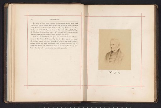 Photographic reproduction of a drawn portrait of John Keble