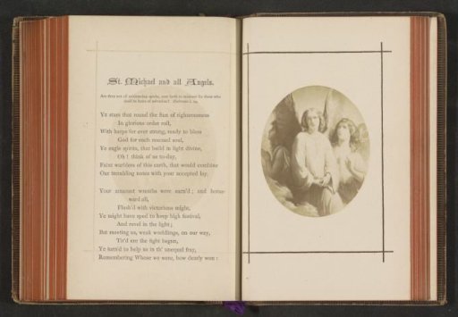 Photographic reproduction of a print depicting three angels