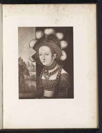 Photographic reproduction of an engraving after a painting, depicting a lady-in-waiting dressed as Salome