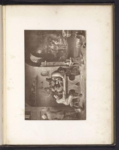 Photographic reproduction of a print after a painting, depicting an interior of an inn