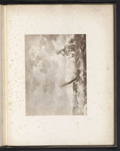 Photographic reproduction of a print after a painting depicting ships at sea