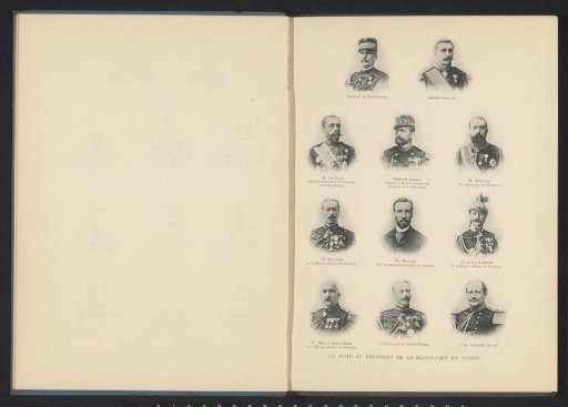 Eleven portraits of the retinue of President Félix Faure during his journey to Russia