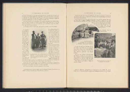 Two views of the ceremony for the laying of the foundation stone of the Troitsky Bridge in St. Petersburg
