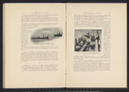 Steamboat of Tsar Nicholas II of Russia sailing to the cruiser Pothuau at Kronstadt